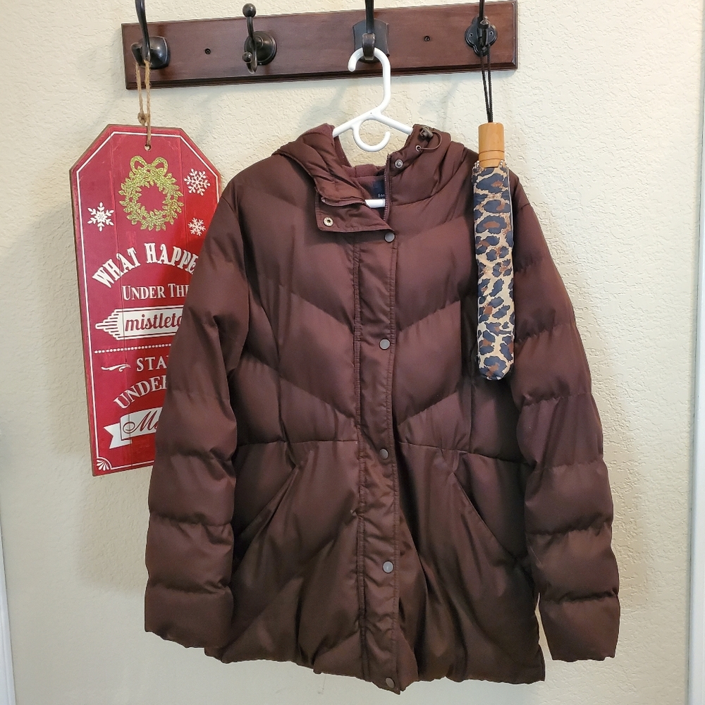 Brown Coat w/hood Women’s Size 1X